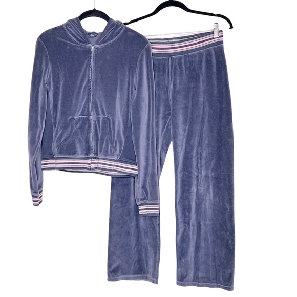 GAP Y2K Velvet Velour Light Purple Tracksuit - Picture 1 of 6